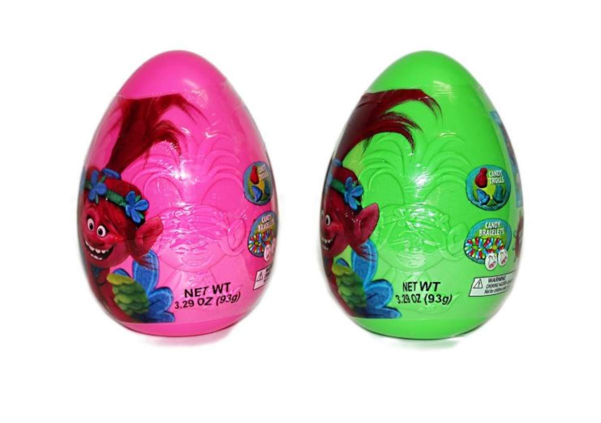 Trolls Embossed Jumbo Eggs With Candy Party Favors Pack