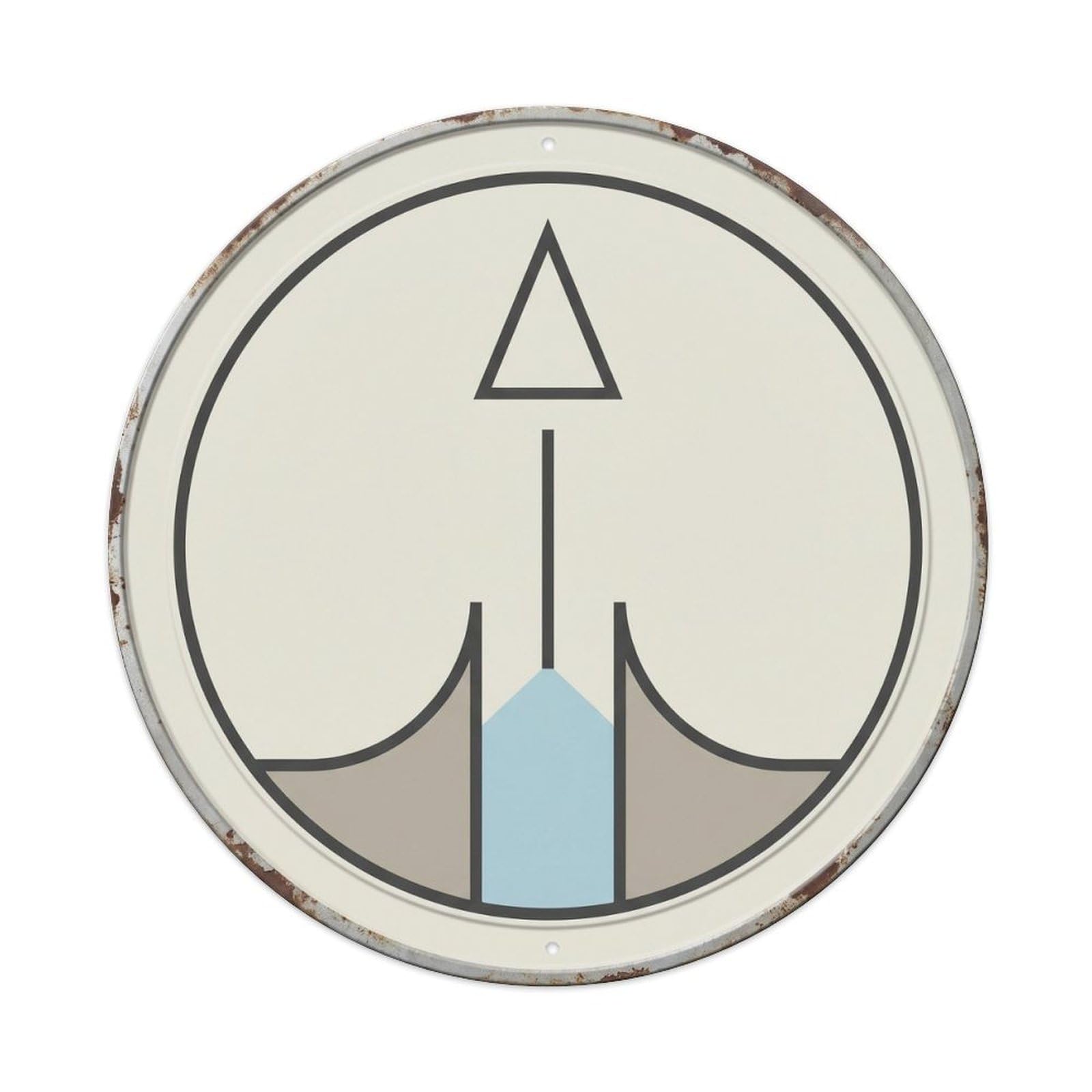 Reykjavik Minimal Church Travel Vintage Metal Tin Sign Plaque Wall Decor for Cafe, Club, Garden Round Metal Poster 8x8Inch