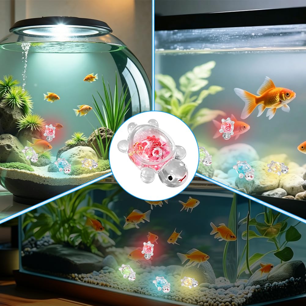 20 sztuk mini świecących żółwi z żywicy – kolorowe miniaturowe świecące żółwie, miniaturowe figurki, "zrób to sam", dekoracja do akwarium, ogrodu, doniczki, biurka i dekoracji domu