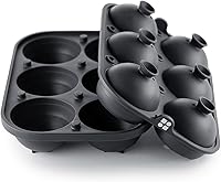 Vista 4 de Glacio Moldes para cubitos de hielo Combo de molde grande de silicona para hielo y esfera con embudo integrado de fácil llenado de 2 pulgadas