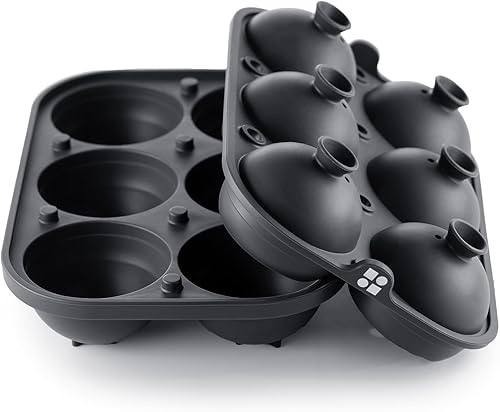 Miniatura 4 de Glacio Moldes para cubitos de hielo  Combo de molde grande de silicona para hielo y esfera con embudo integrado de fácil llenado de 2 pulgadas