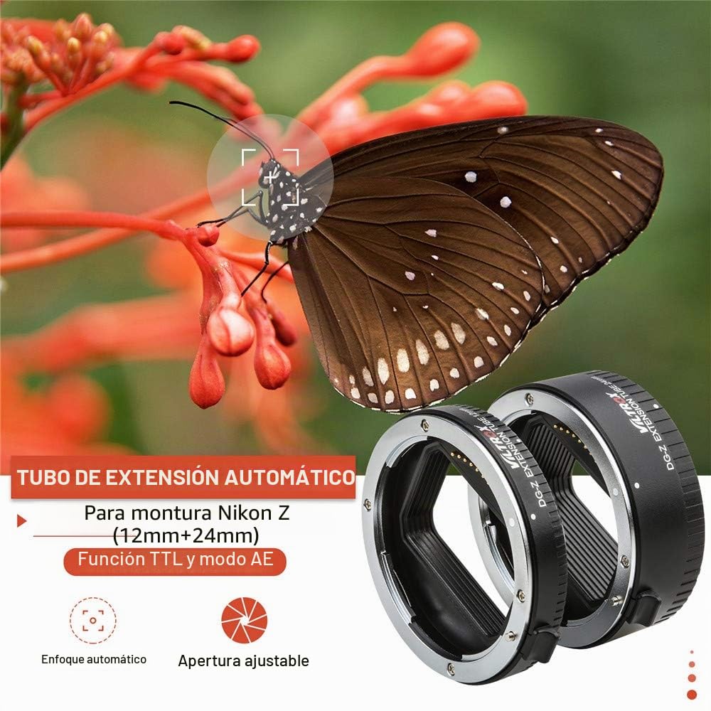 VILTROX DG-Z Tubo de Extensión Macro de Enfoque Automático con Montura de Metal Anillo Adaptador para Nikon Z-Mount Cámara Z5 Z50 Z6 Z6II Z7 Z7II