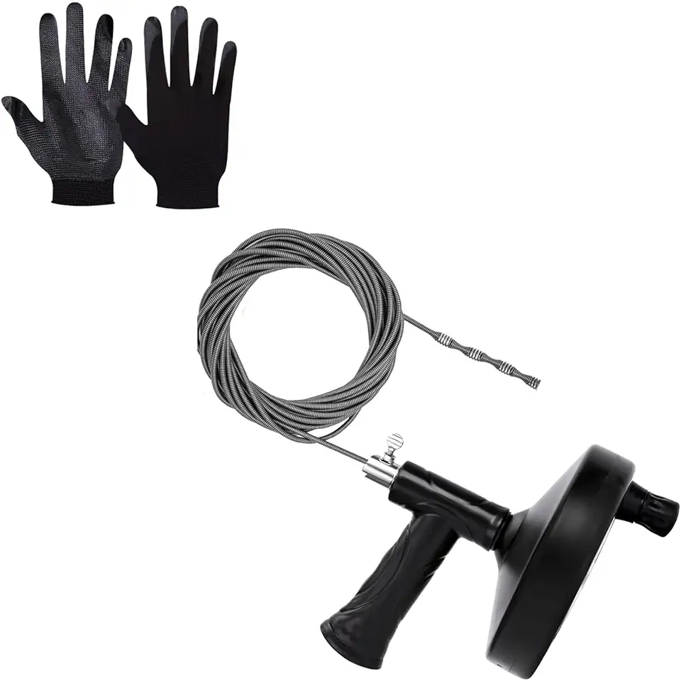 Drain Snake 25 Ft, Drain Auger Hair Clog Remover Heavy Duty Flexible Plumbing Snake Bathroom Kitchen Sink Cleaner Tools for Shower Bathtub Pipe