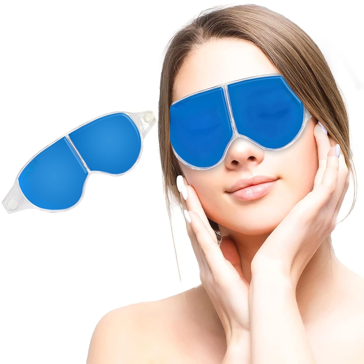 Anvikart Cooling Eye Gel Mask for Dark Circles, Dry eyes,Pain Relief, Redness,Eye Patches Cooling Gel Pads For Women & Men- Blue-image-19