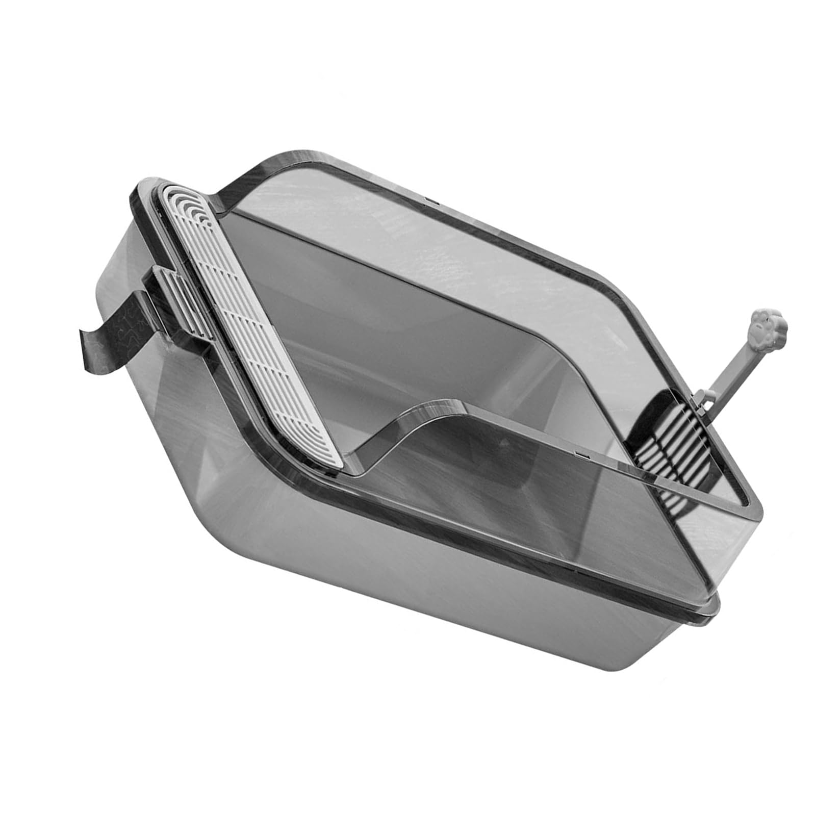 Inodoro para gatos cubierto XITEA de plástico grueso y espacioso con bolsas portátiles
