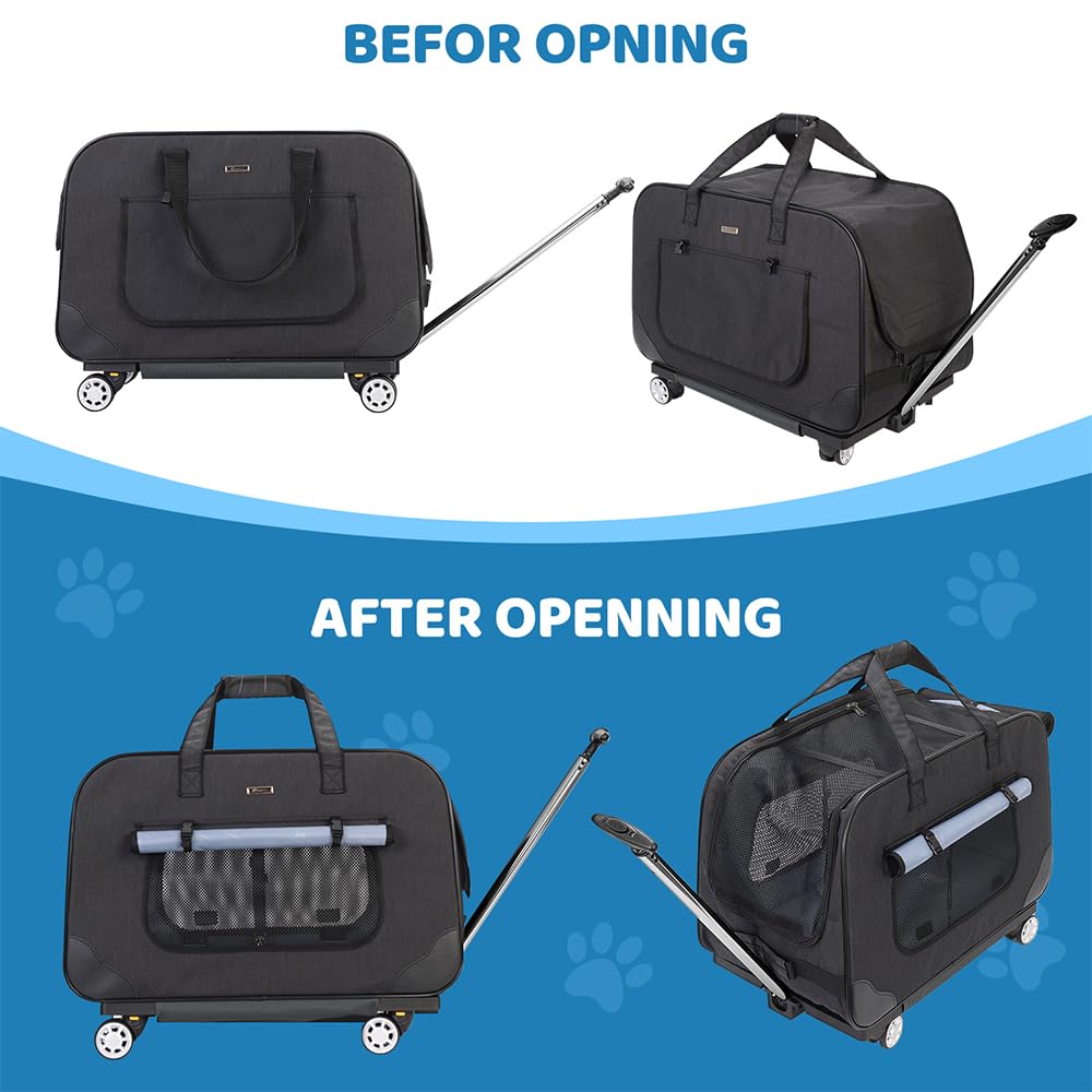 Sacs de Transport pour Chiens Chats，Pliant Sac Respirant Pet Carrier Voyage De Plein air