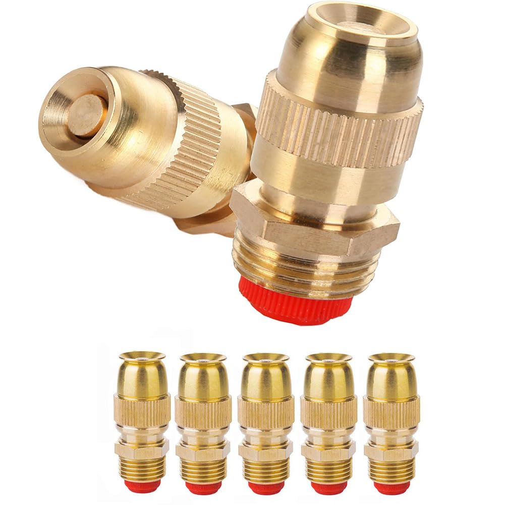 SCMYZLYD Brass misting Nozzles, 1/2" Brass Bullet Mist Nozzle Irrigation Sprinkler 360 Adjustable High Pressure 5/10 Pack(5pcs)