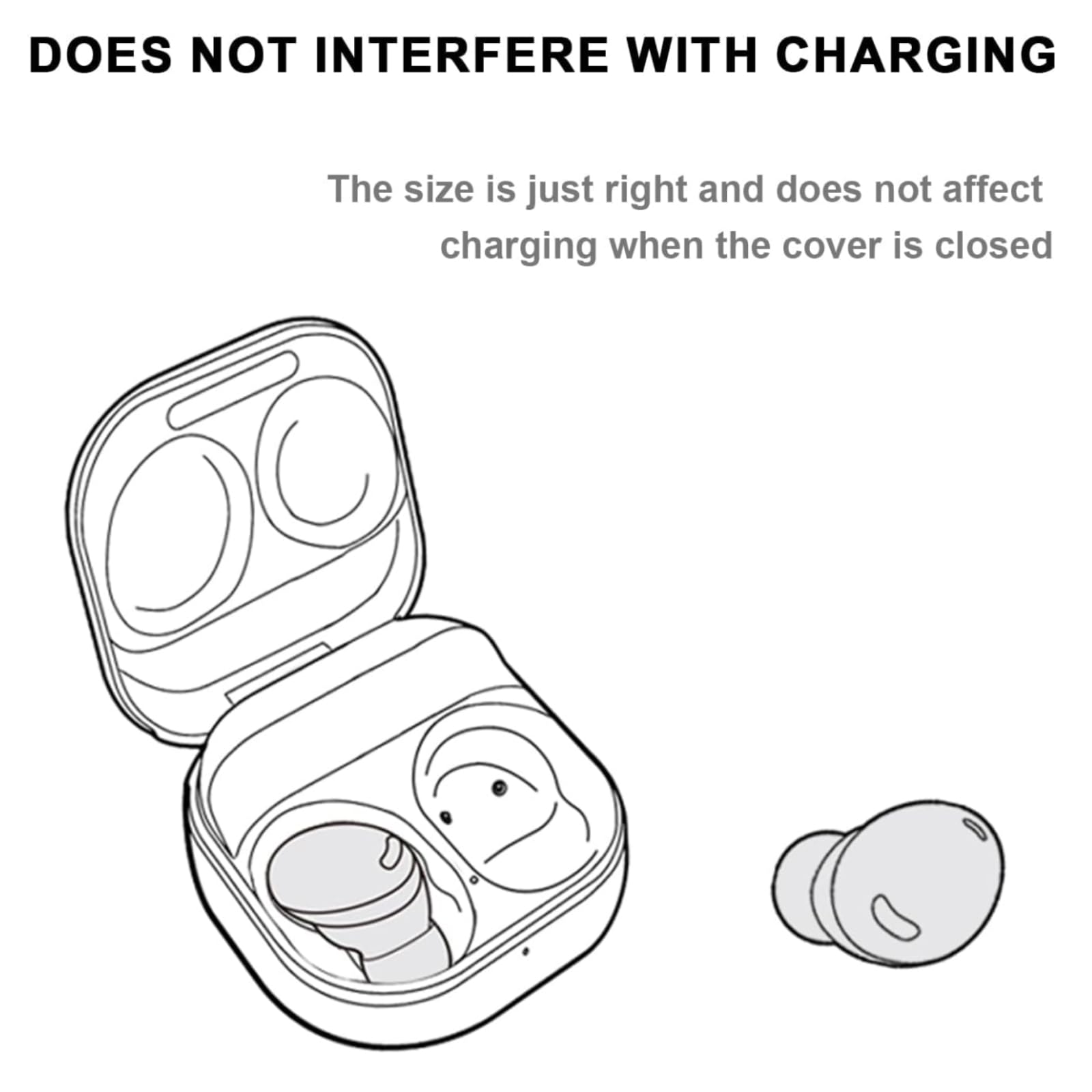 Adhiper 3 pary zatyczek do uszu do Galaxy Buds2 Pro, redukujące hałas silikonowe zatyczki do uszu, kompatybilne ze słuchawkami Samsung Galaxy Buds 2 Pro, pasują do etui do ładowania (S/M/L, czarne) | Rozmiary S/M/L, pasuje do etui ładującego, miękki silik