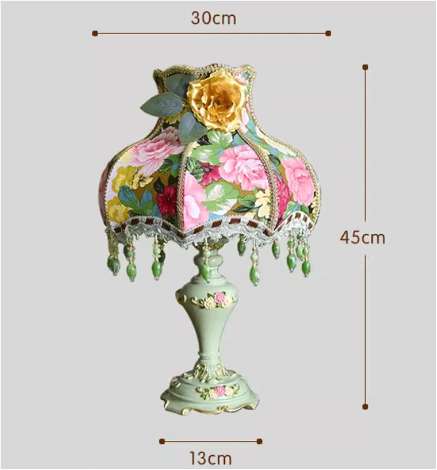 lampy stołowe Creatieve bloemenbedlamp stoffen lampenkap tafellampen hars gesneden basis bureaulamp retro bed -bedel leesde bureau licht licht łaska