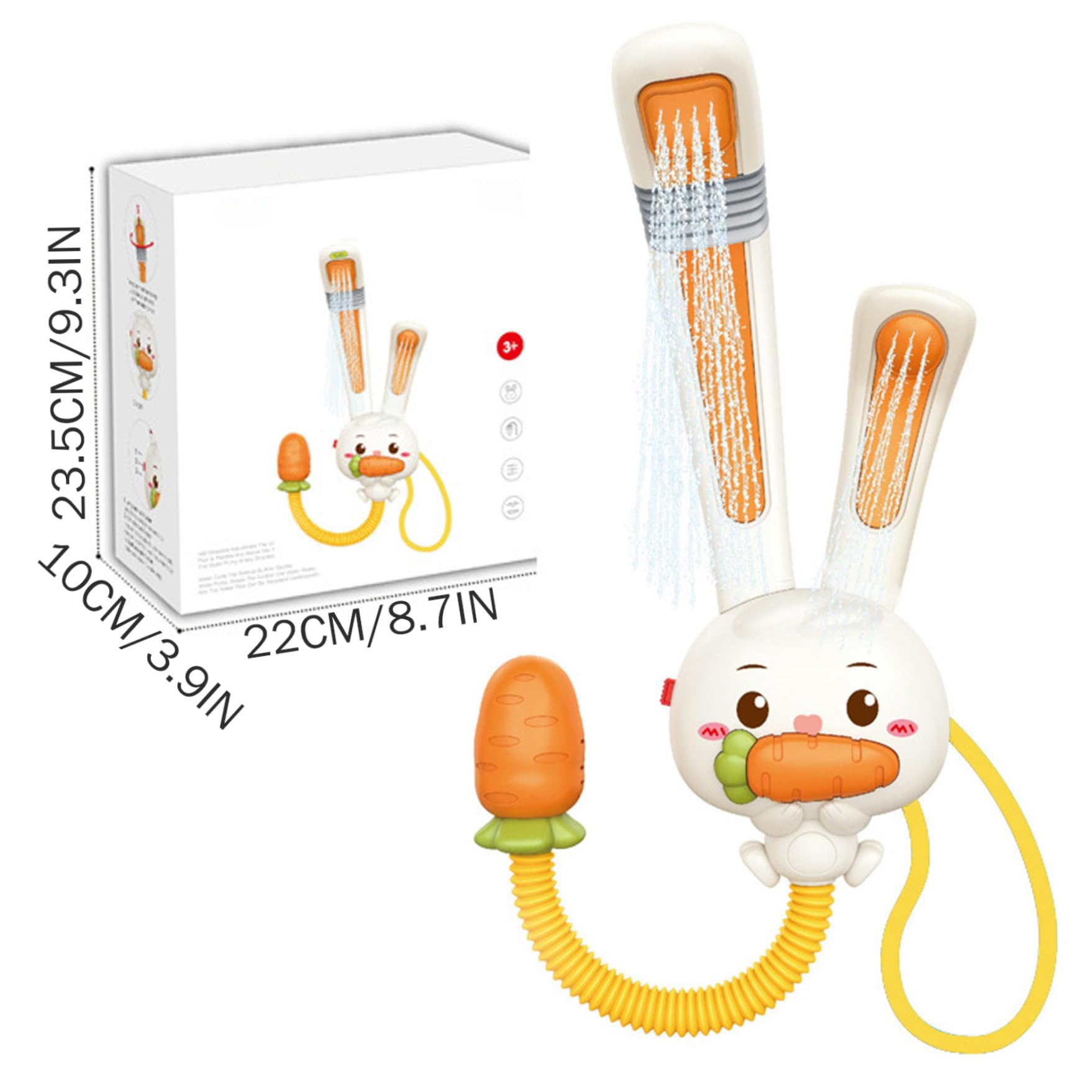 Cabezal de Ducha para baño de bebé, rociador de baño para bebé con Conejo Bonito, Juguetes de Ducha eléctricos de plástico para bañera, niños y niñas
