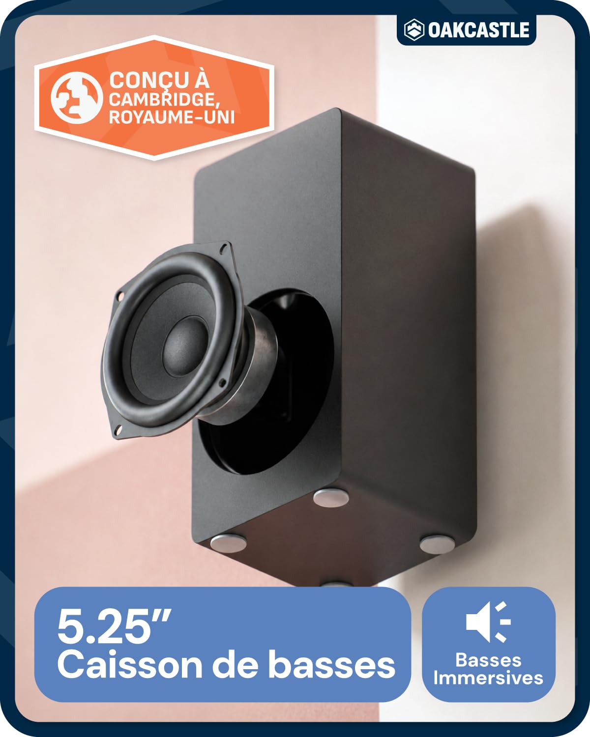 Oakcastle Barre de Son TV 2.1, Soundbar, Caisson de Basses 90W SB40 Xtra | HDMI Arc AUX Optique USB | Télécommande Kit Mural PC Téléviseur