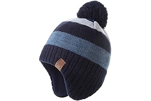 Boys Winter Hat Baby Beanies with Earflap Upgrade Fleece-Lined Skiing Toddler Hat