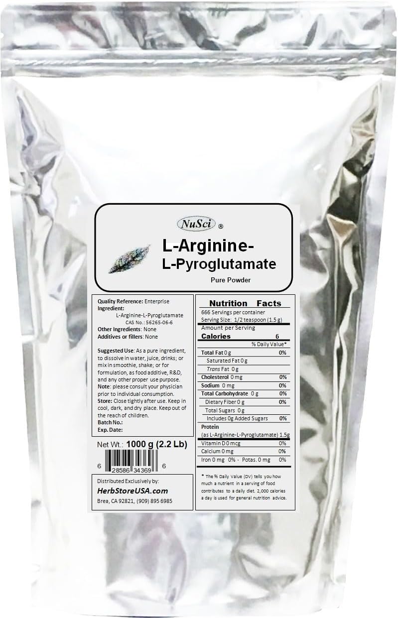 L-Arginine L-Pyroglutamate 1000g (2.2 lb, 35.2 oz) Pure Powder