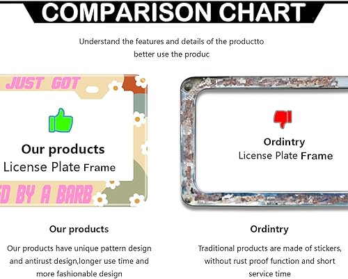 Miniatura 10 de 2 marcos de matrícula Hope on The Street, portarretratos de acero inoxidable con tapas de rosca y juego de destornilladores, 2 agujeros