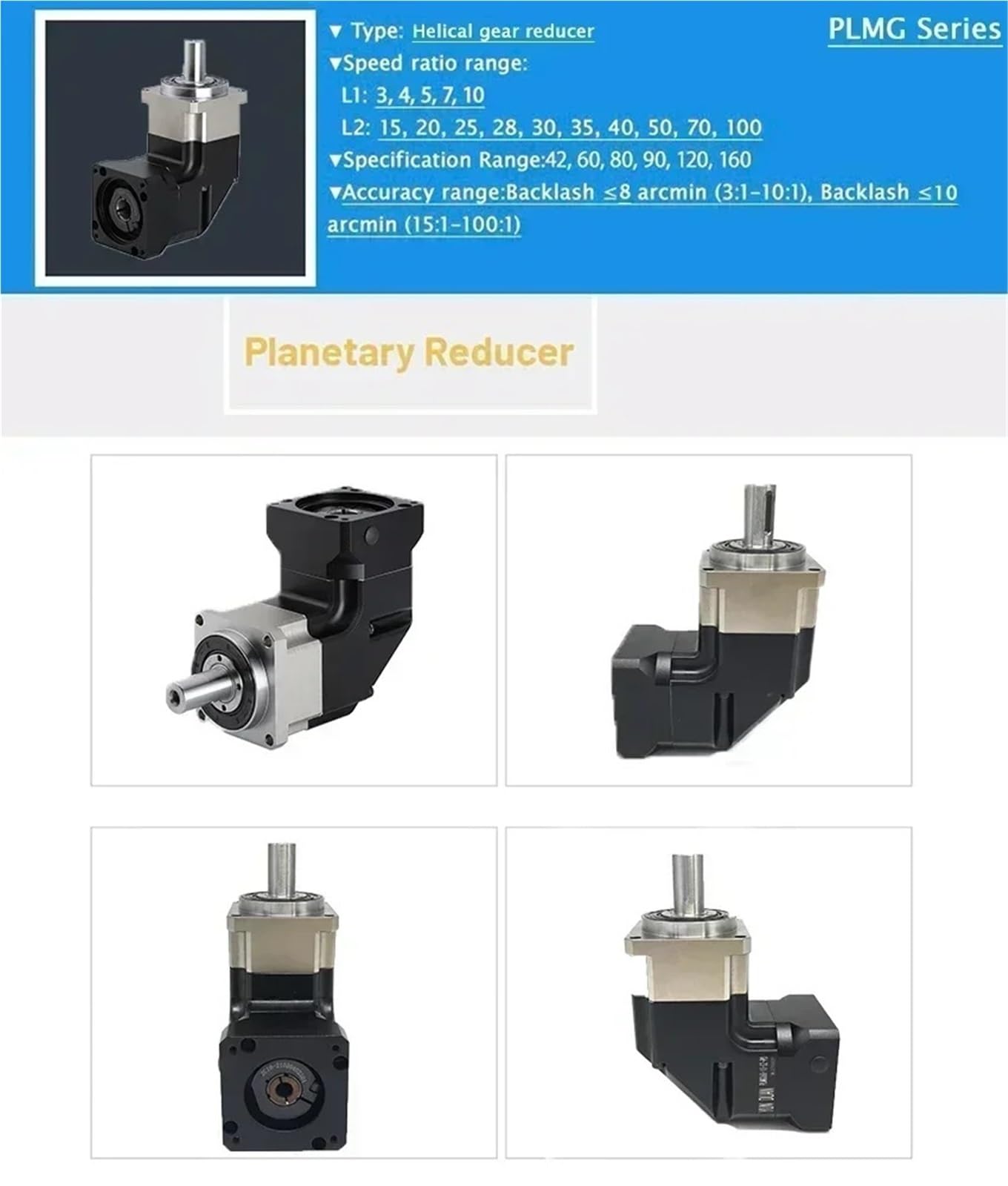 1 stücke 90 Grad Minderer Stirnradgetriebe Right Angle Planetengetriebe for Nema 17 23 Schrittmotor 40-130mm Servomotor(PLMG090 19mm Input,Speed Ratio 20 to 1)
