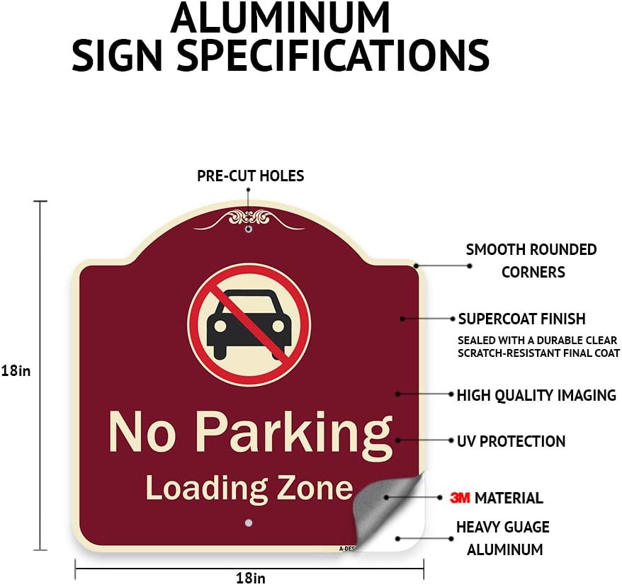 SignMission Designer Series Sign - Please, Do Not Block Gate | Red & White 18" X 18" Heavy-Gauge Aluminum Architectural Sign | Protect Your Business & Municipality | Made in The USA