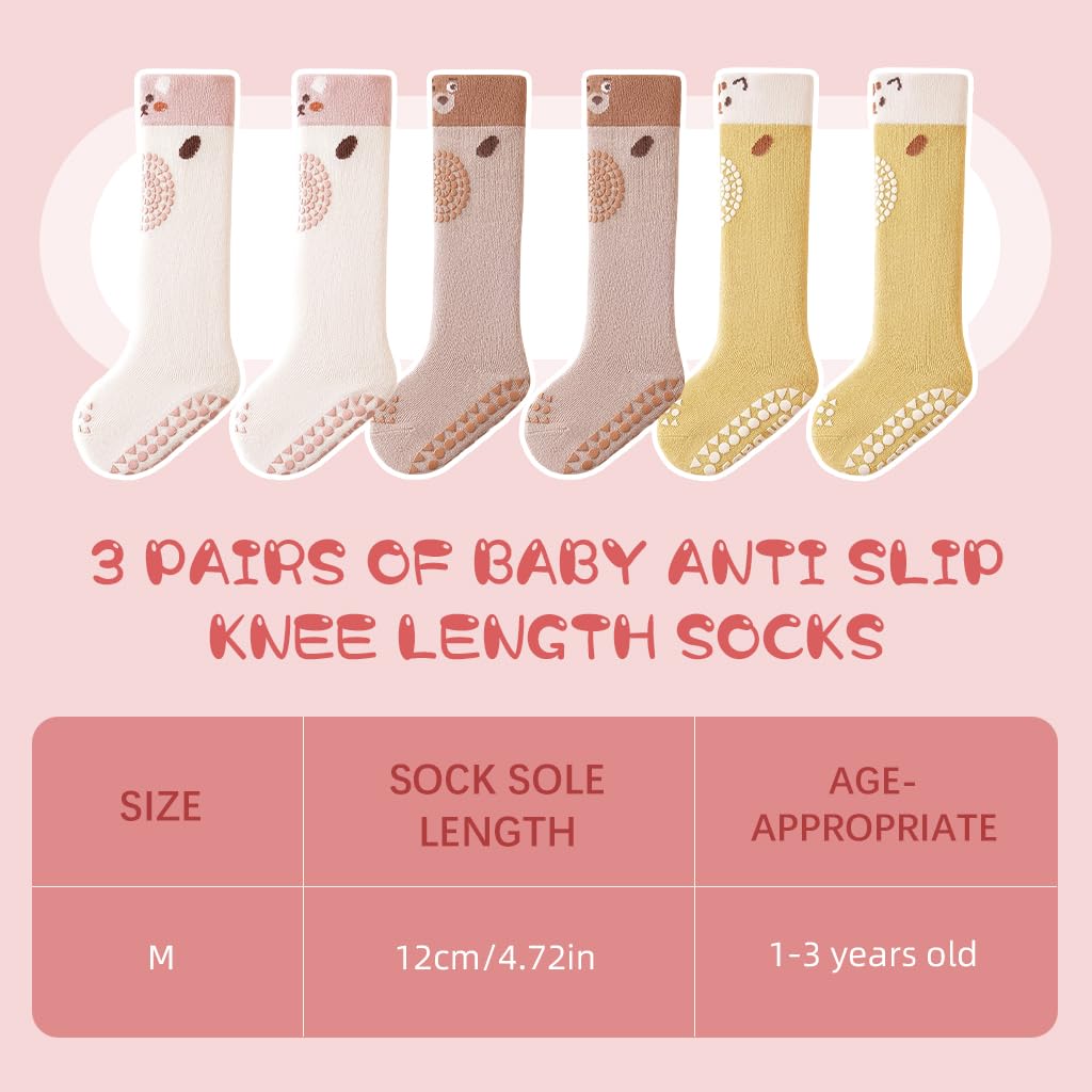 SNOWIE SOFT® Baby Girls Stocking Polyester Cotton Mesh Stocking Knee High Breathable Summer Stockings Cartoon Baby Stockings Gift for Baby Girls 0-3 Years Old 3