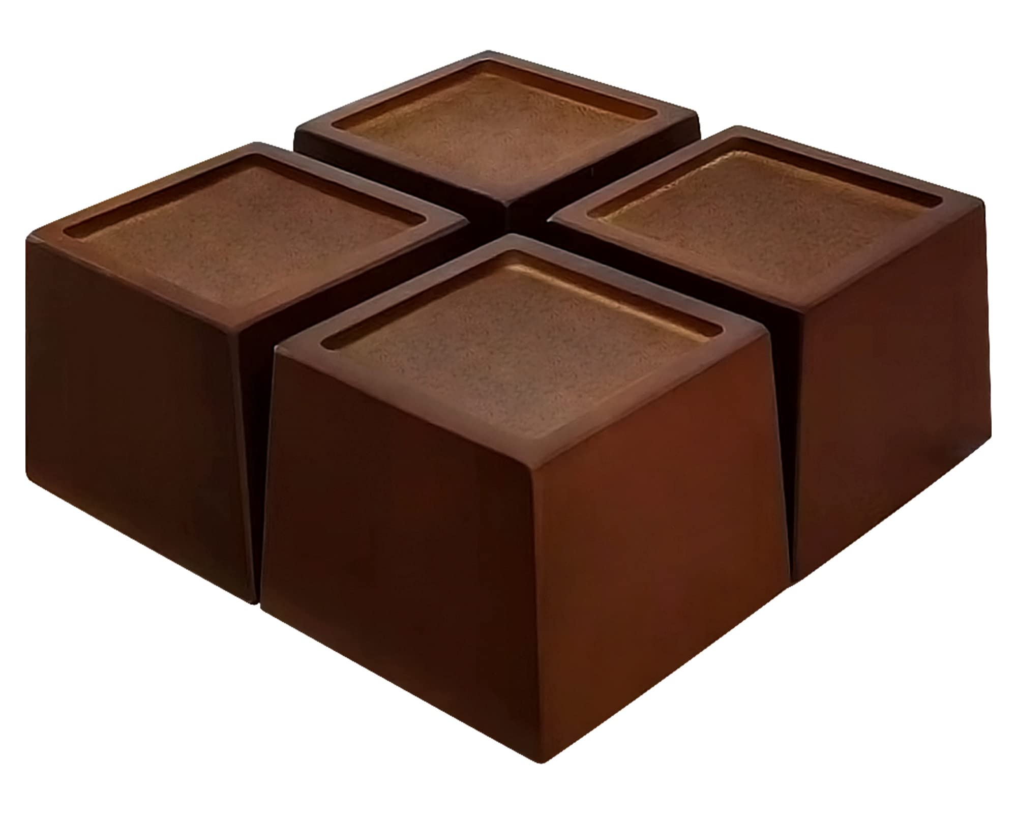 Wood Bed Risers 3 inch, Square Furniture Risers Set of 4, Bed Riser Heavy Duty Solid Wooden Risers support 8000 lbs, Sofa Riser with Non-Slip Pad,Create Storage Space and Easy cleaning for the sweeper