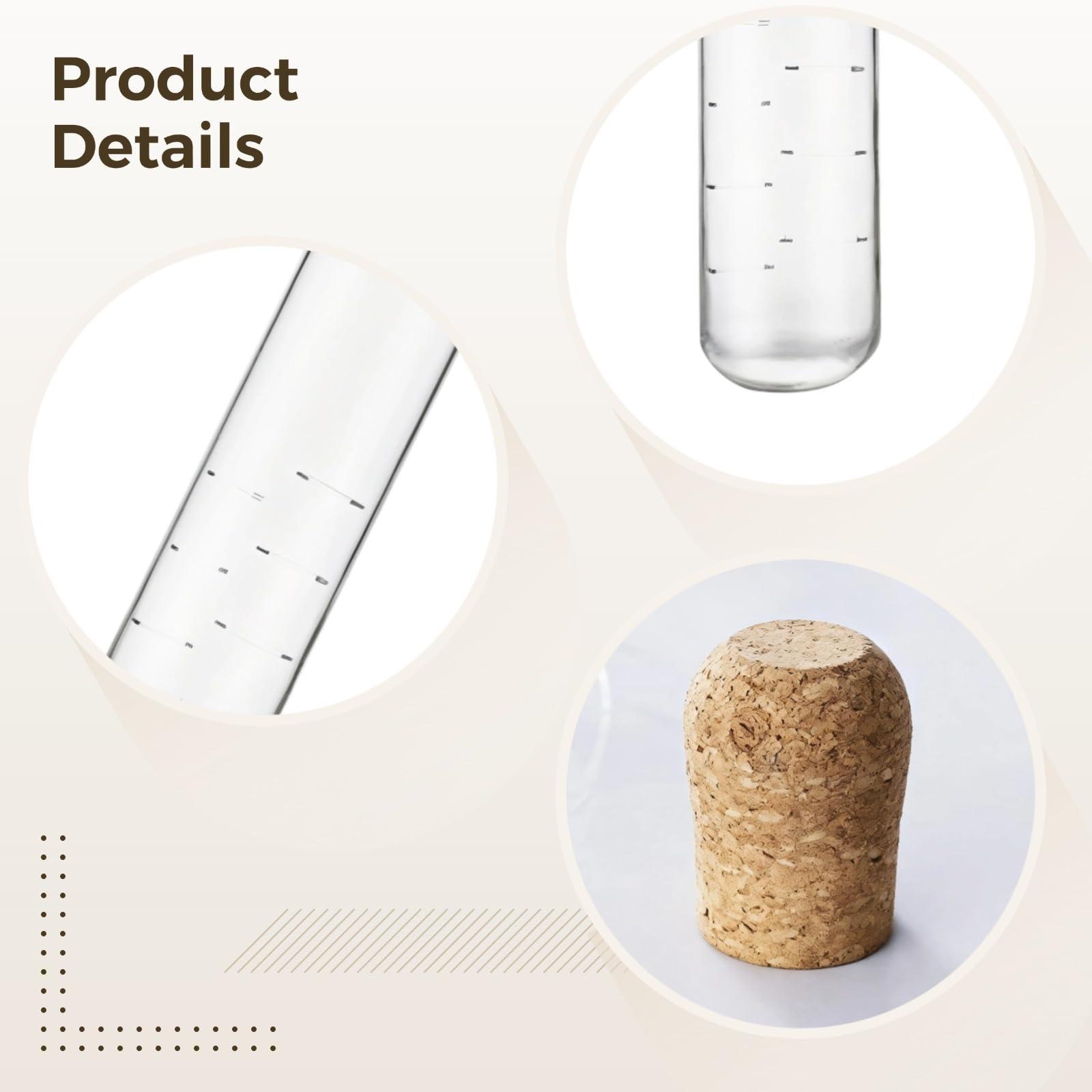 Filtro de té de cristal para té suelto, mini colador para una taza, vidrio de borosilicato sin plomo con tapa de corcho, juego de 6 unidades para el hogar y la oficina, adecuado para té, café y frutas