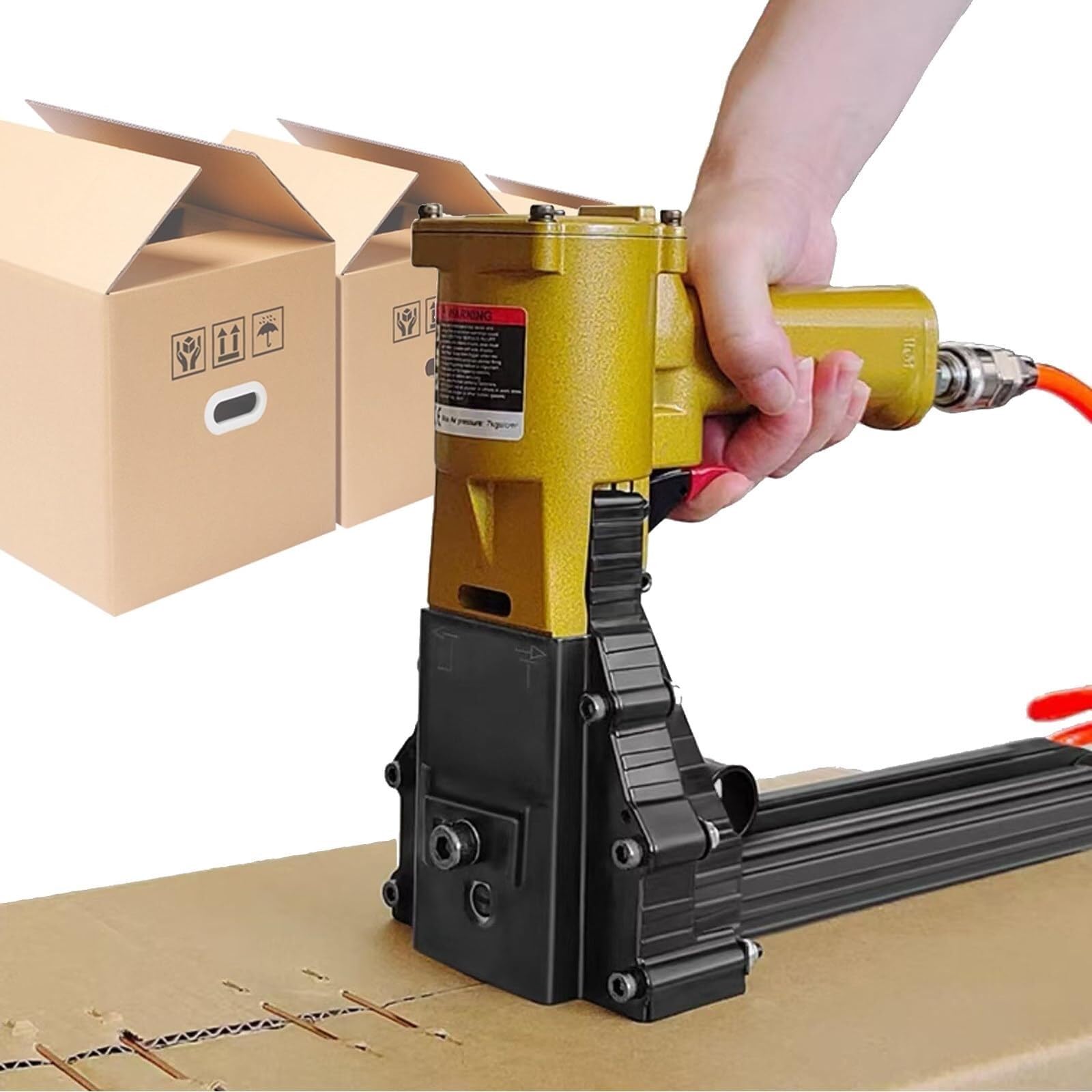 Herramienta de grapas neumática, sellador automático de cajas de mano compatible con grapas de 15 mm-18 mm/22 mm para un embalaje eficiente de cartón