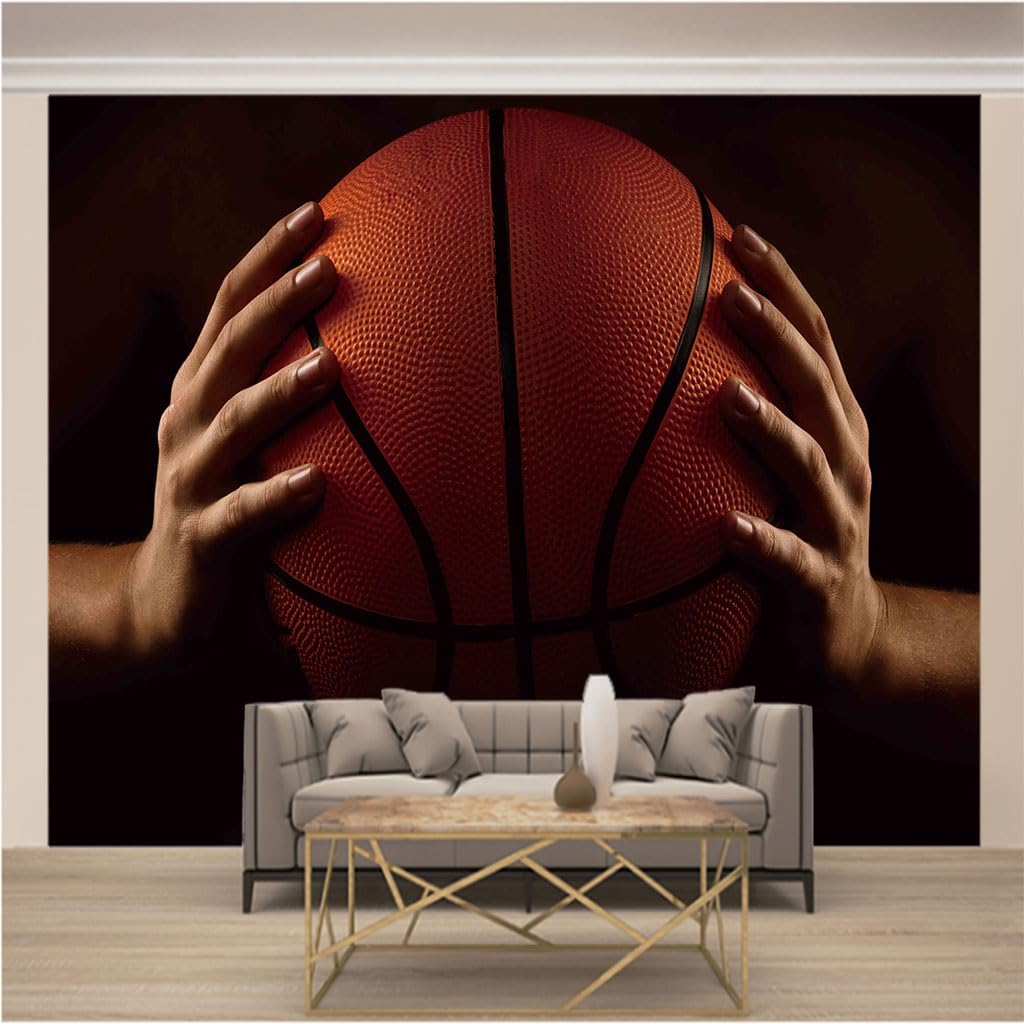 Papier peint panoramique trompe l'oeil 3d effet visuel xxl basket