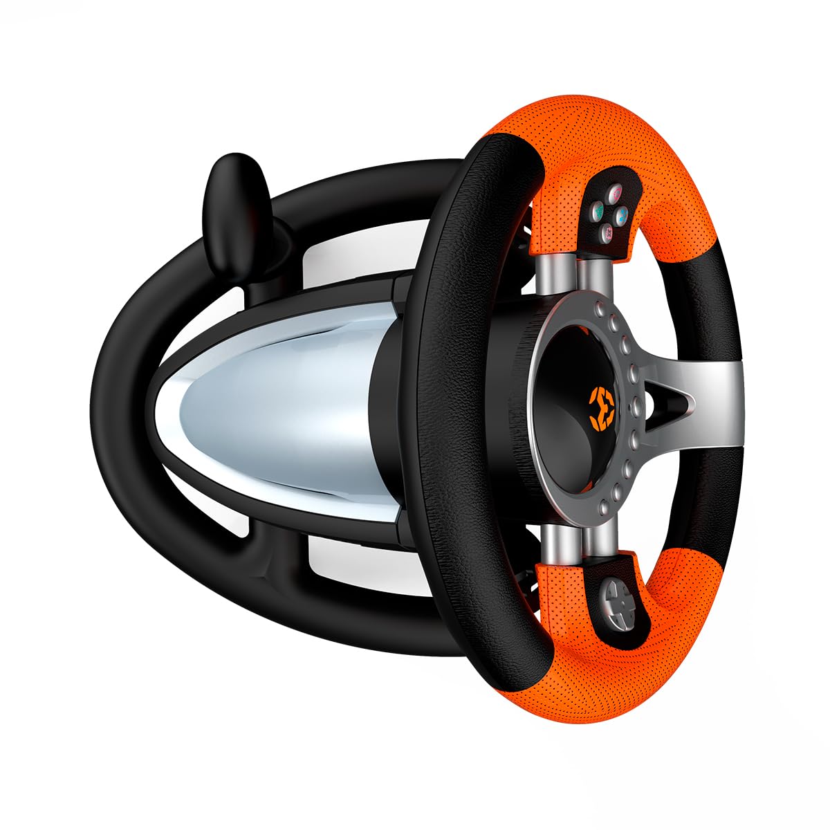 KROM K-Driver – Volante da corsa con pedali e vibrazioni, compatibile con PC, PS3, PS4 e Xbox One, con leva del cambio, levette e 12 pulsanti, connessione USB per giochi di guida