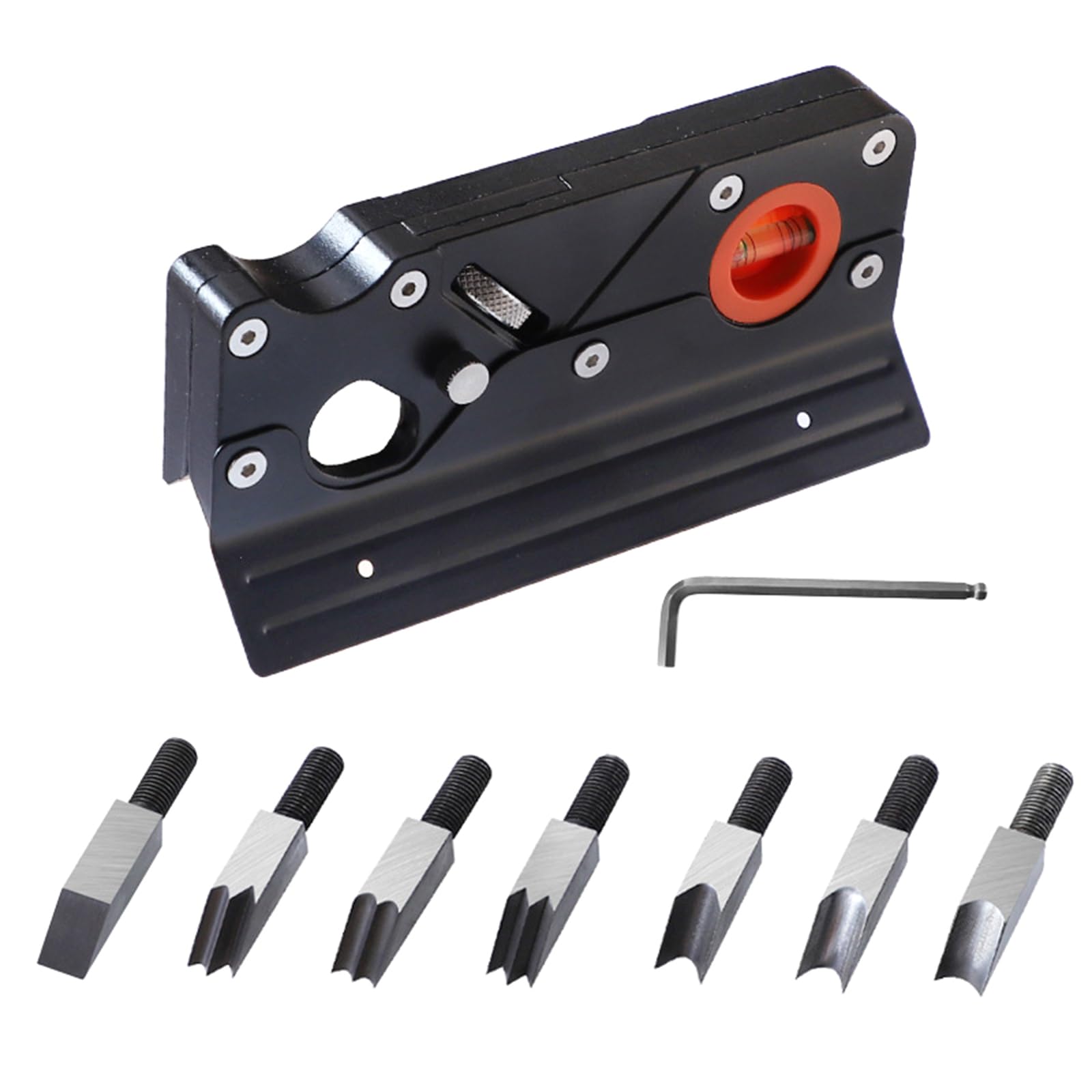 Msioytog Baffle Set Included Multiple Head Wood Chamfer Plane, Aluminum Hand Planer Tool For Smooths Edges Trimming & Diyer Woodworking Projects Versatiled Chamfering Tool