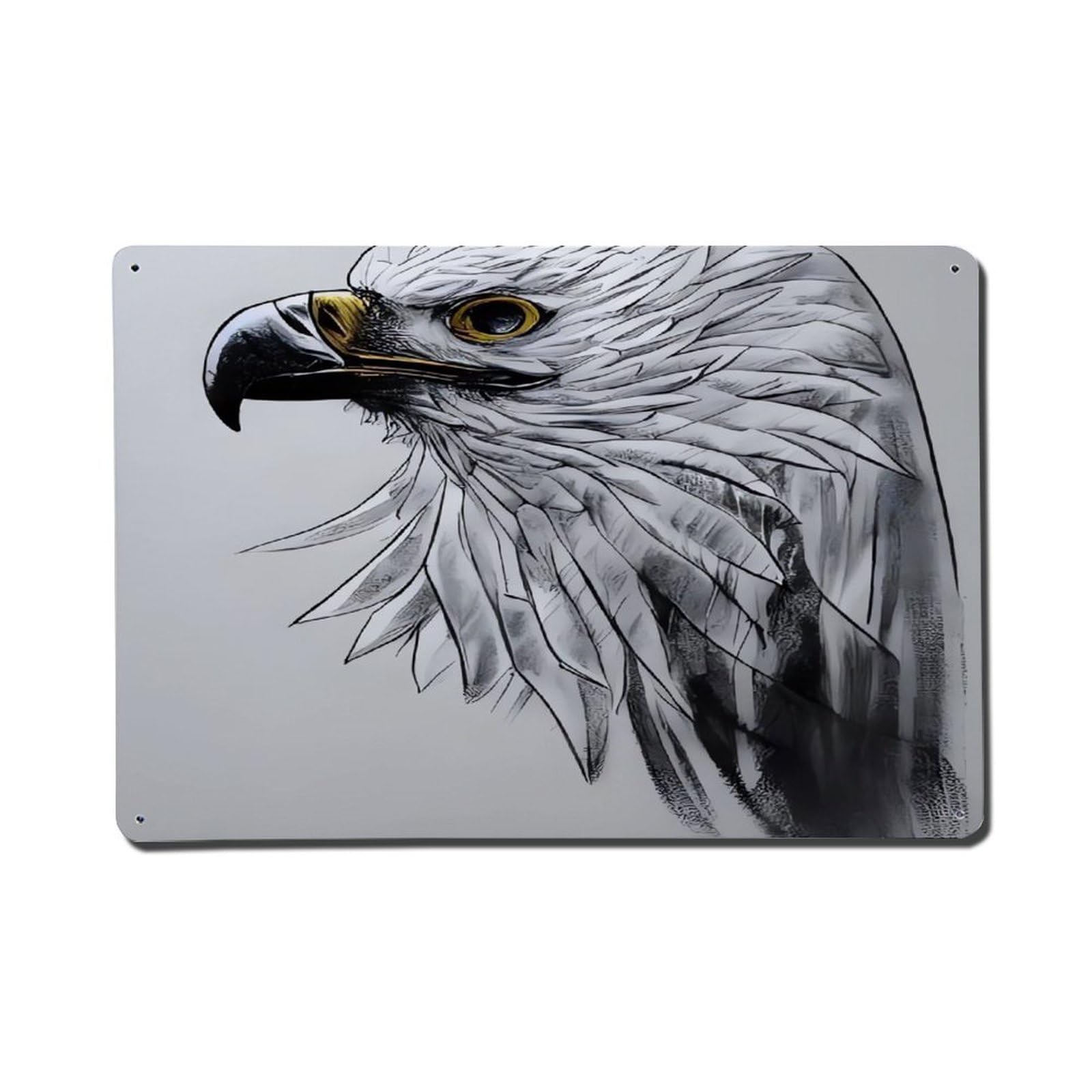 Adfgyerh Style Sketching An Eagle Metal Signs Funny, Aluminum Tin Sign Indoor Outdoor Decor, Vintage Signs For Home Office Kitchen Bar Cafe Garden Farmhouse Wall Decor