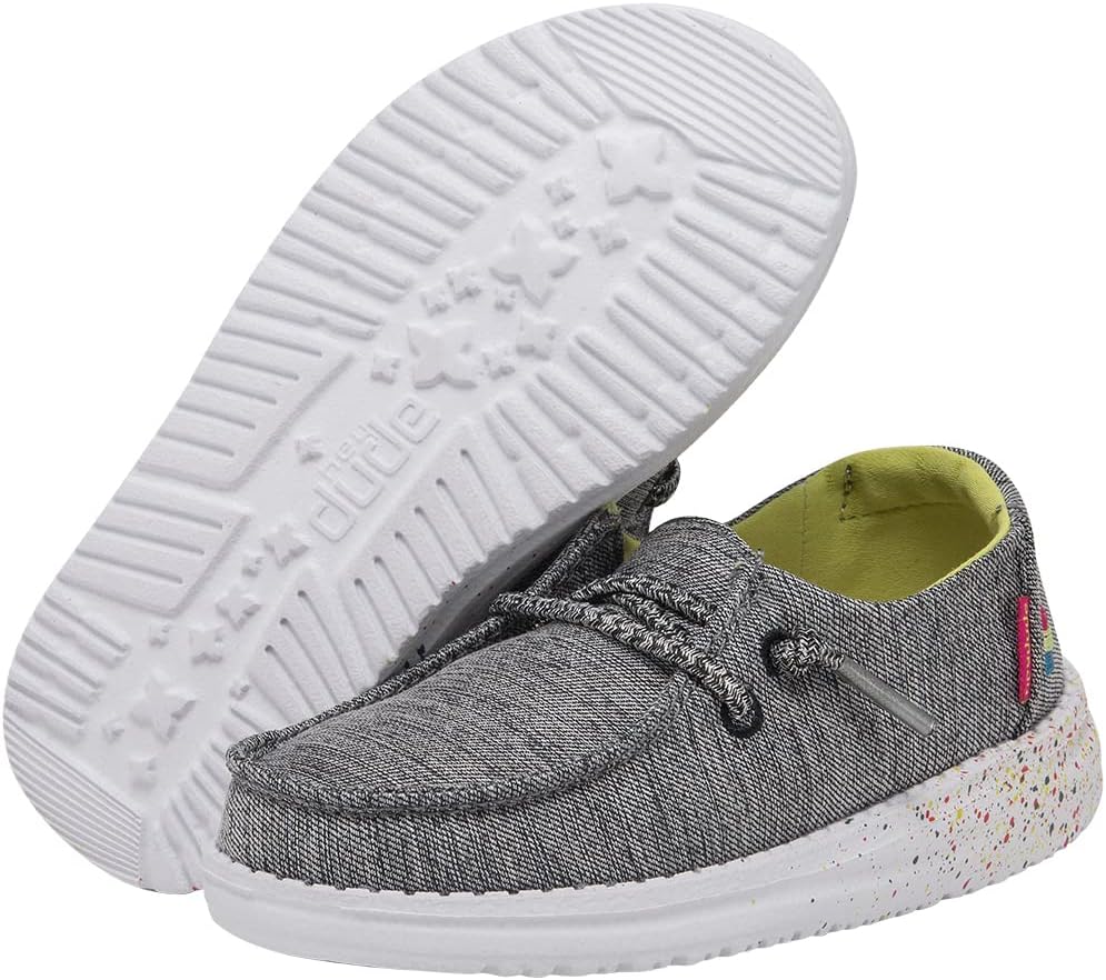 Hey Dude Girl's Wendy Toddler Sparkle Night Size K7 | Girl’s Shoes | Girl’s Lace Up Loafers | Comfortable & Light-Weight