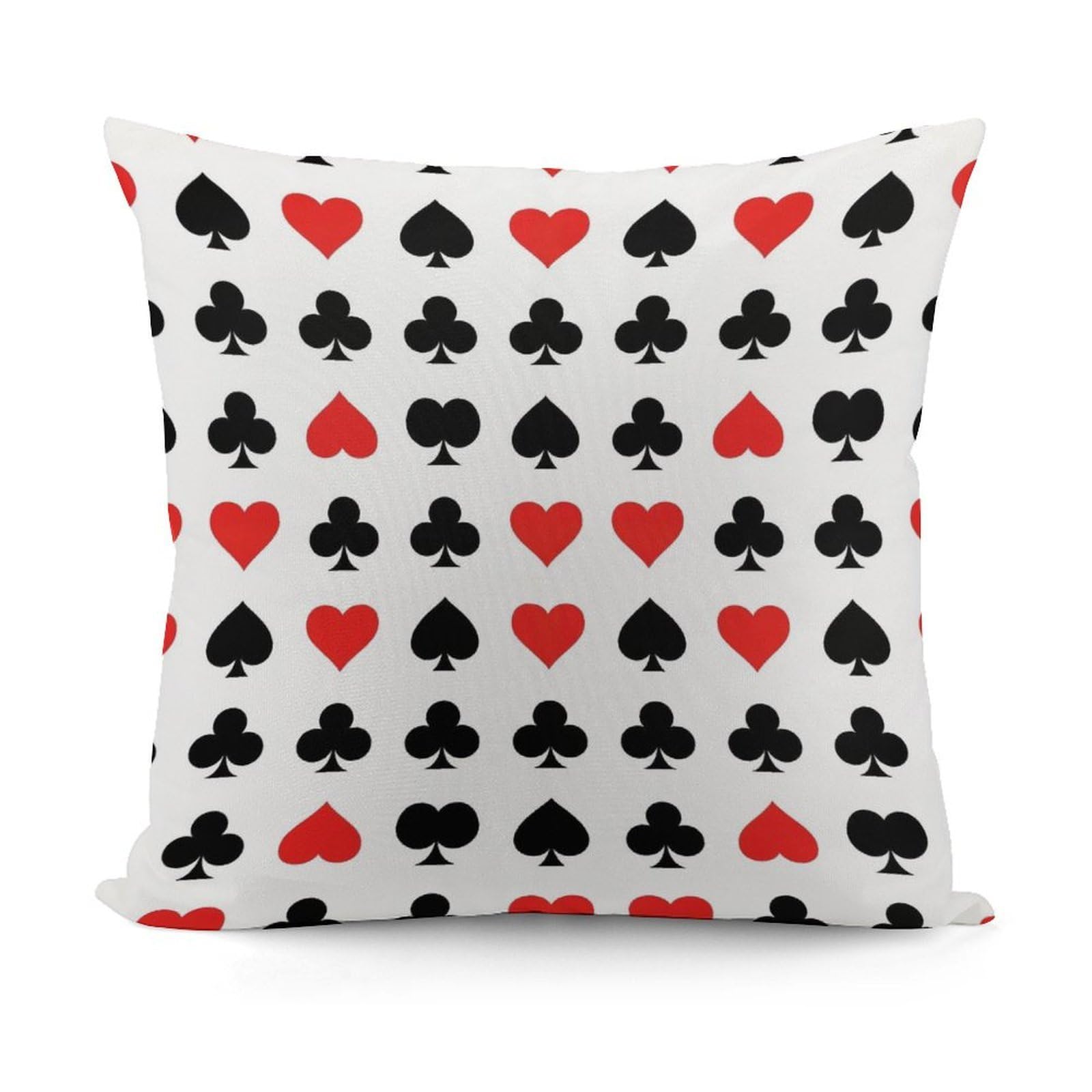 Smazdfxx Picture(306) Softffy Poker Heart Square Pattern Cushion Covers Comfort Plush Pillow Cover For Sofa Bedroom Pillow Shell