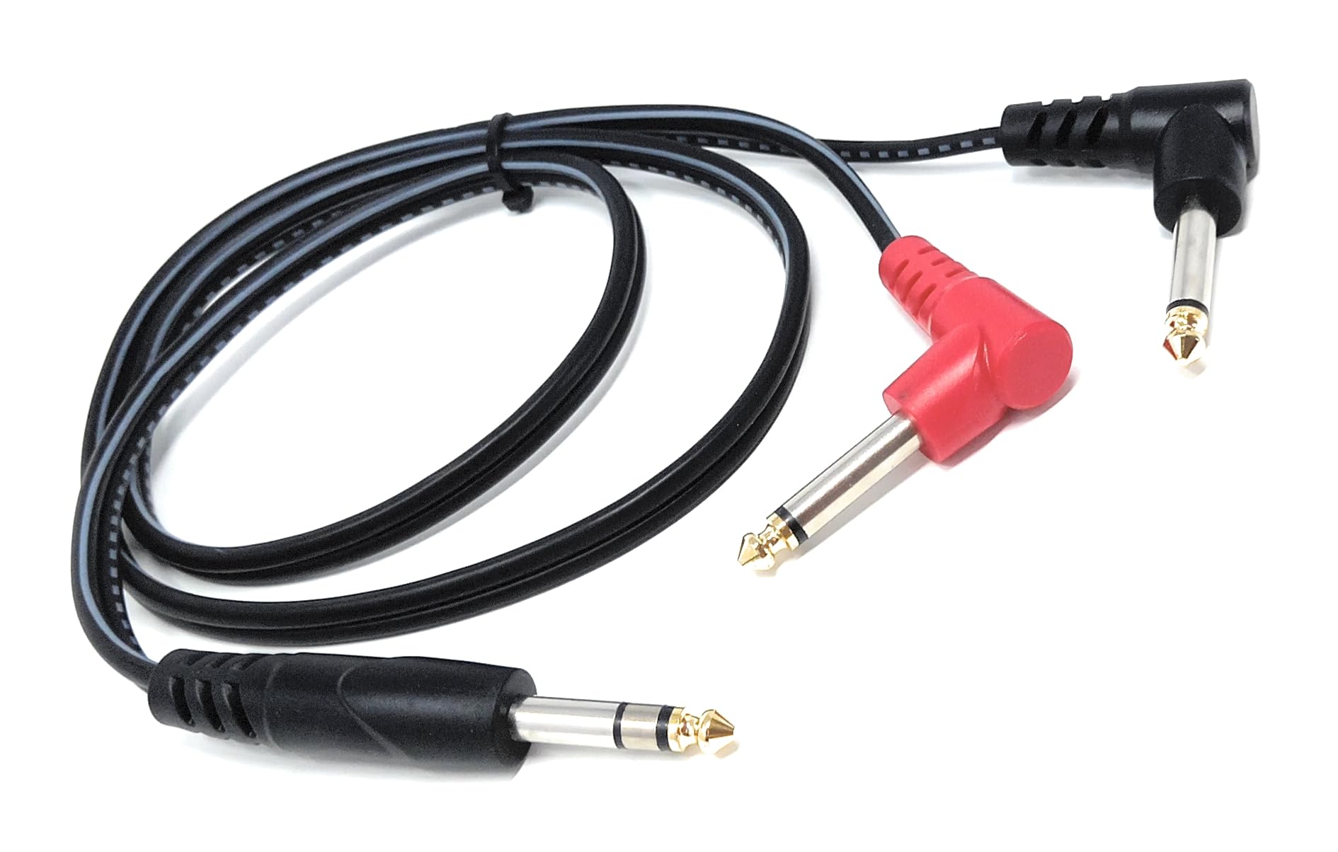 DRUT 1m 6.35mm 1/4" Stereo Jack to 2 x Mono Jacks Audio Cable Lead for Music Instruments Mixer, AMP, Guitar 3.3ft - Image 4