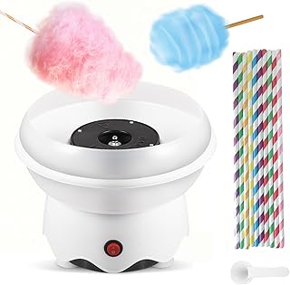 Mini Cotton Candy Maker Machine - Easy to Use & Clean, Quiet Floss Maker for Kids, Christmas Gift, Birthday Party, Home Use - Includes Sugar Scoop & Sugar Floss Sticks (Sugar Not Included)