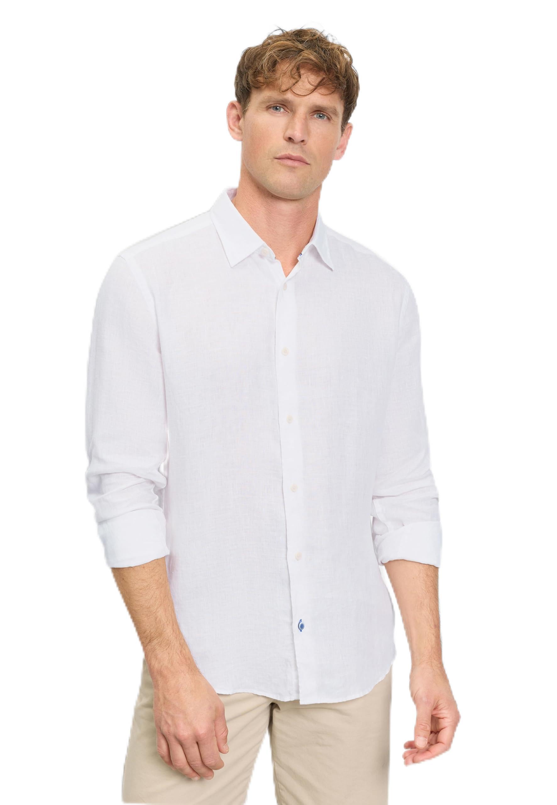 OLYMP Camisa casual para hombre de manga larga 404014, monocolor, 059, informal, 22, cuello Kent