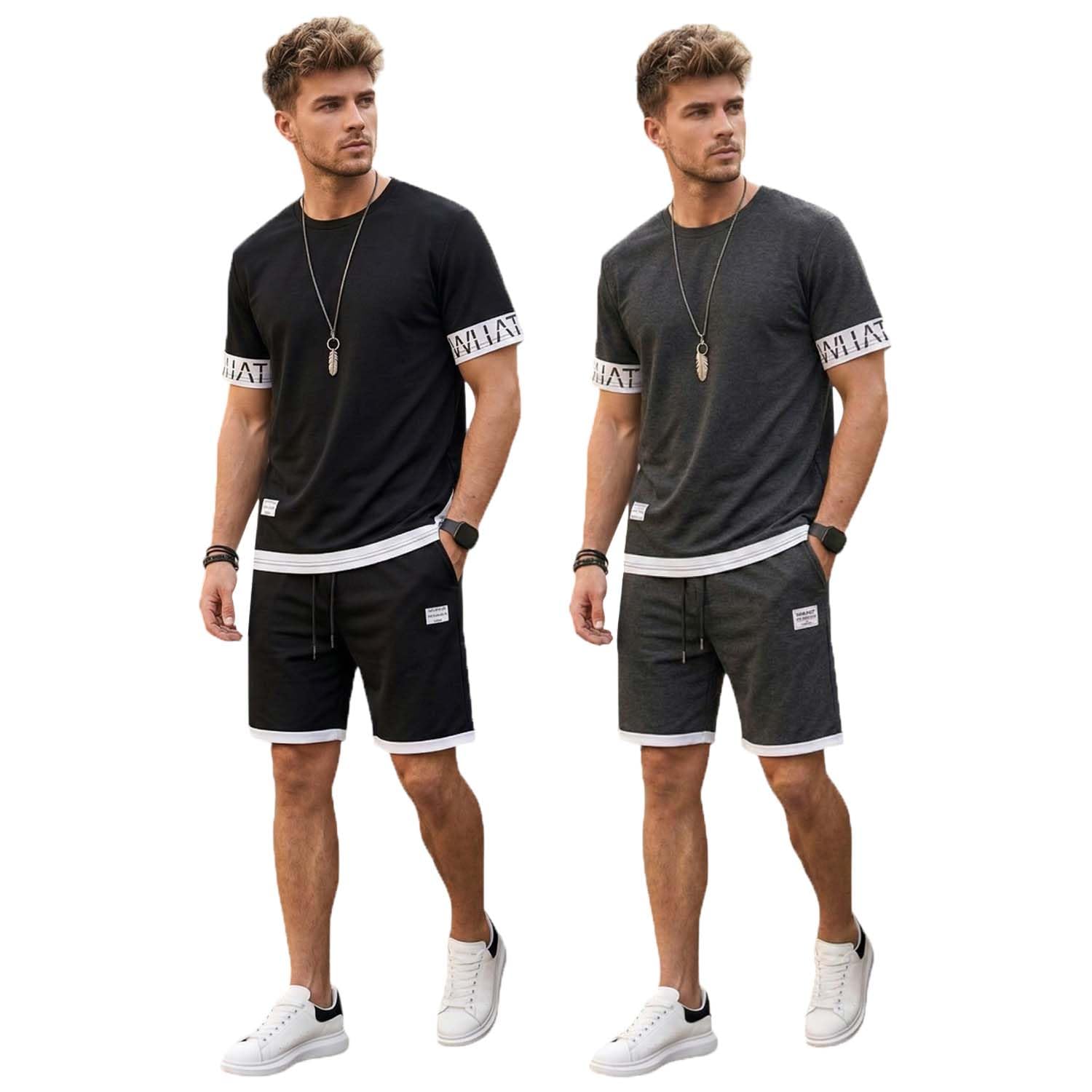 lymio Cord Set for Men | Casual Co-ord Set for Man | Trendy Matching Outfit | Stylish T-Shirt and Short for Men (SSM-CS-1-3)-picture-45