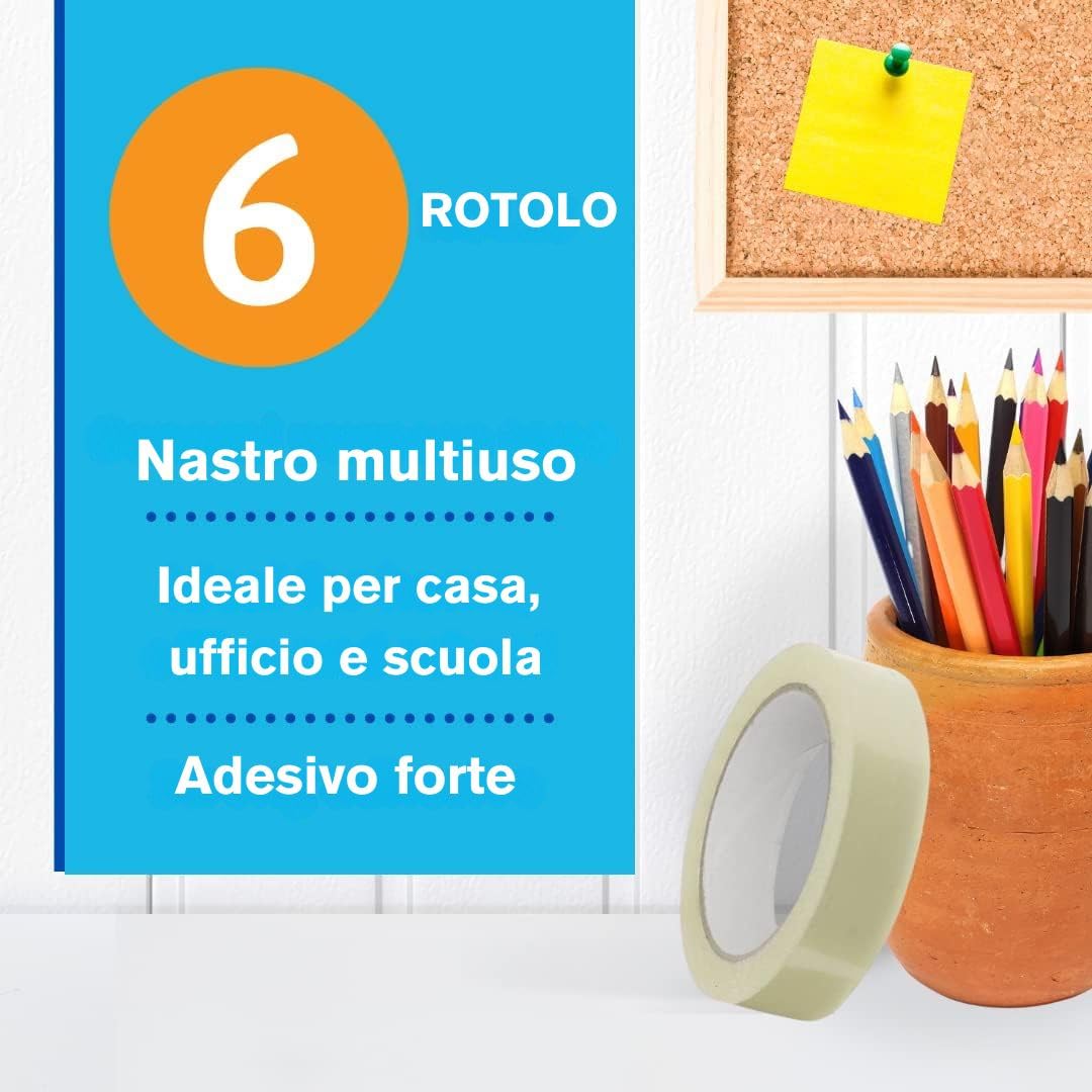 APLI 12490 - Nastro Adesivo Trasparente Per Violoncello 19 Mm X 33 M, 8 Unità - Foto 9