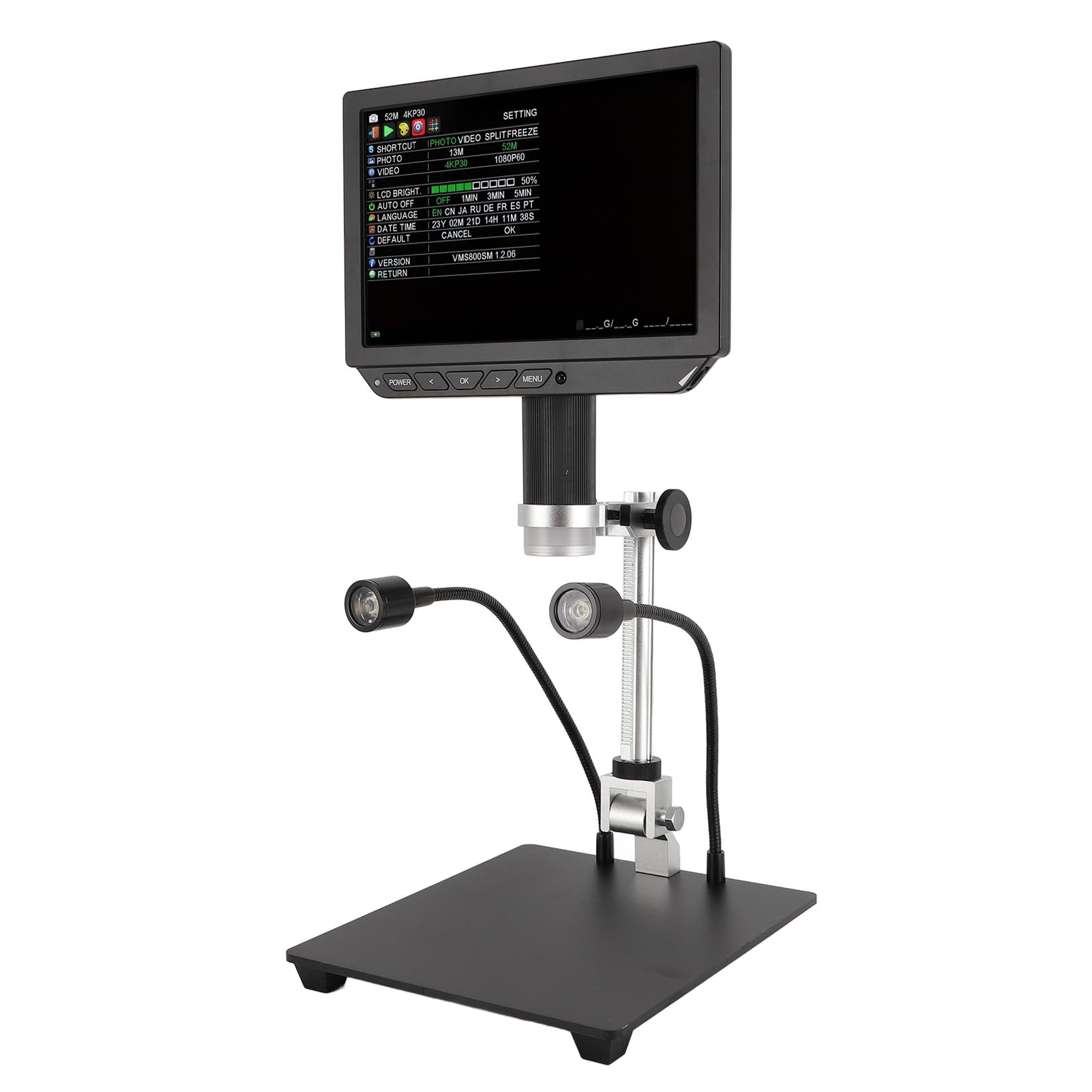 Hidyliu Microscopio Digital LCD de 8 Pulgadas, Grado Profesional 4K para Inspección Electrónica de PCB