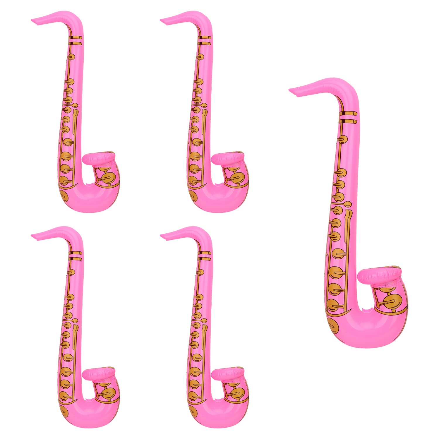 Trimming Shop Inflatable Saxophone Balloon 5pcs, Pink