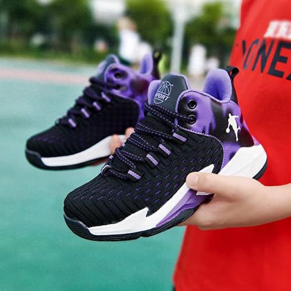 Zapatillas de Baloncesto para Niños Moda Calzado de Baloncesto para Niño Zapatillas Aire Libre Deportivas Calzado Deportivo para Correr Ligeras Zapatos de Running (CXB-A27, 33EU)
