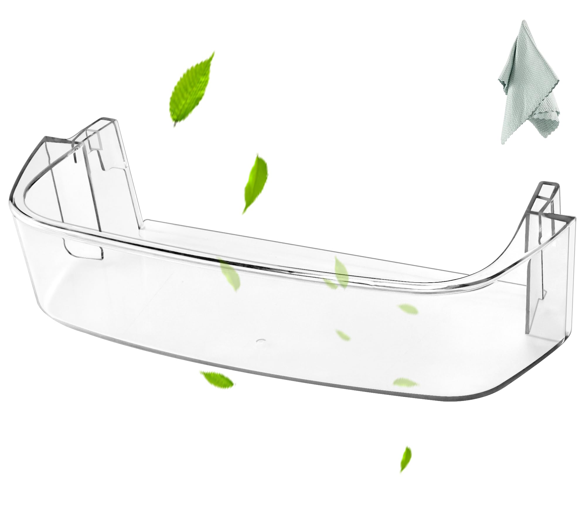 AMI PARTS WPW10430639 W10324876 Freezer Door Shelf Bin compatible with Whirlpool Kenmore Refrigerator Door Shelves-Fit for Freezer Side Door (transparent)-Send Scouring Pad