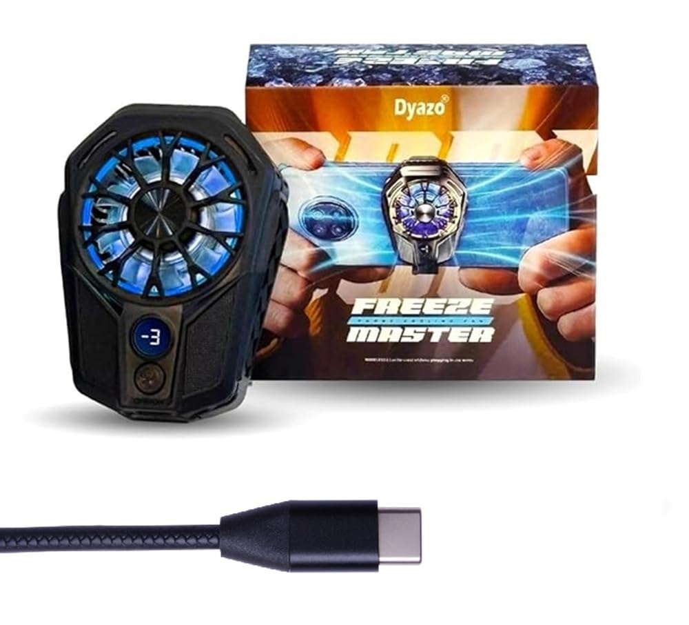 Sponsored Ad - Dyazo Mobile Cooler | Mobile Cooling Pad | Gaming Fan | for Instant Cooling Advanced Refrigeration Chip & LED Temperature Display | Compatible for Android & iPhones | Black