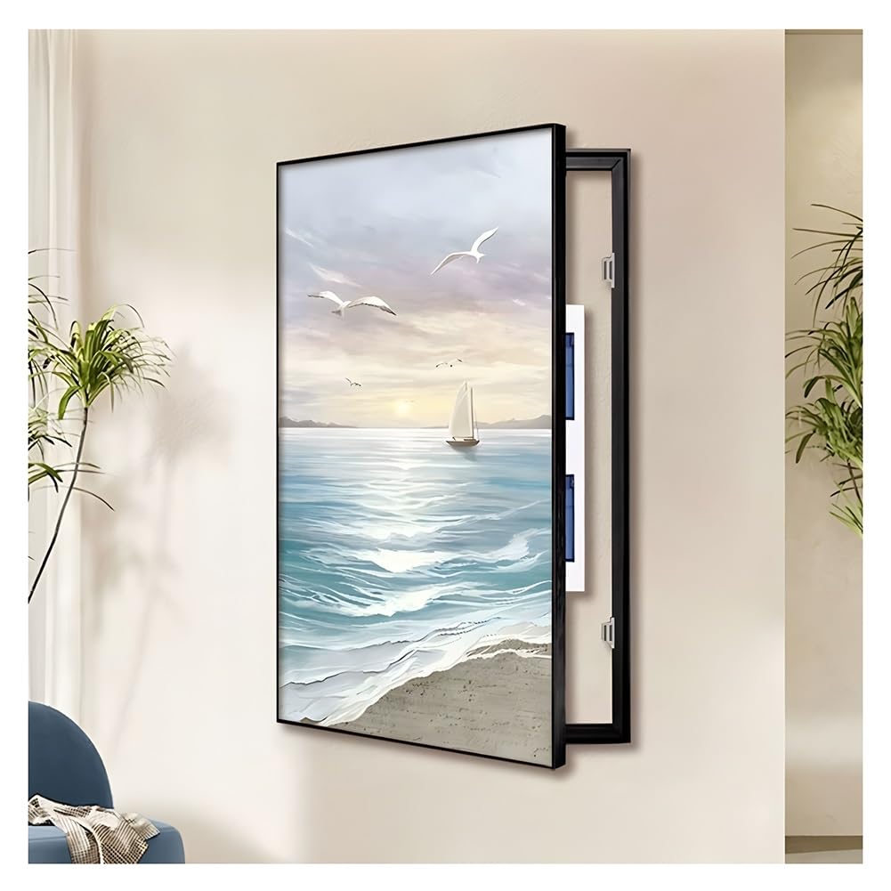 Dekoracyjna osłona panelu elektrycznego, montowana na ścianie aluminiowa osłona skrzynki bezpieczników, zdejmowana pokrywa miernika do dekoracji wnętrz, B-40 x 60 cm/15,7 x 23,6 cala