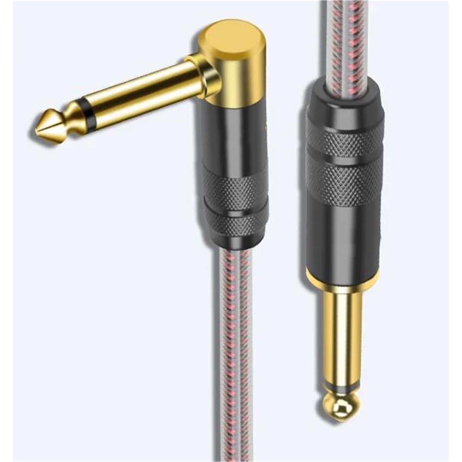 Adulto Cavo Audio Per Chitarra Parti per chitarra elettrica ad angolo retto con cavo da 6,35 mm | Questo cavo è versatile e adatto a un'ampia gamma di strumenti musicali.(7.5m)