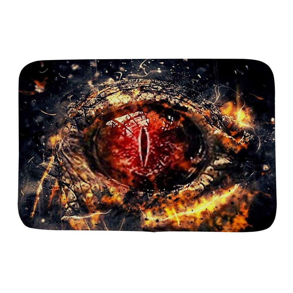 Tapis en polaire corail CHEHONG Zombie Eye Dragon anti-boulochage grand teint pour intérieur