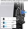 Ventilador de enfriamiento con luz LED para PS5 Slim, accesorios de sistema de enfriamiento silencioso para PlayStation 5 Slim versiones disco y digital, compatible con soporte horizontal para consola de juegos 5