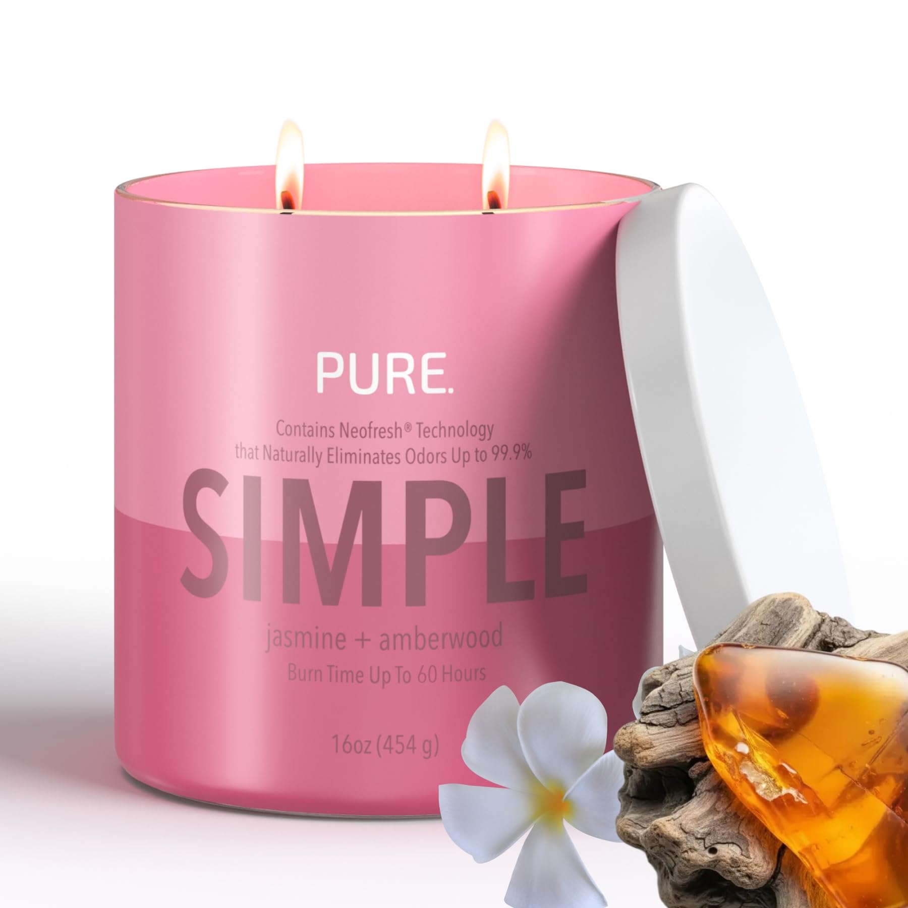 Candle-Lite Pure Jasmine & Amberwood 16 oz Candle