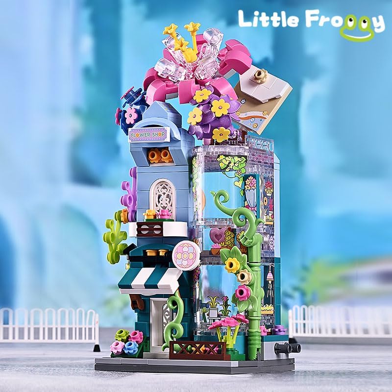 Miniatura 2 de Kit de bloques de construcción de casa de flores modelo de esquina de ciudad, gran regalo para el día de San Valentín para niñas y adultos (356