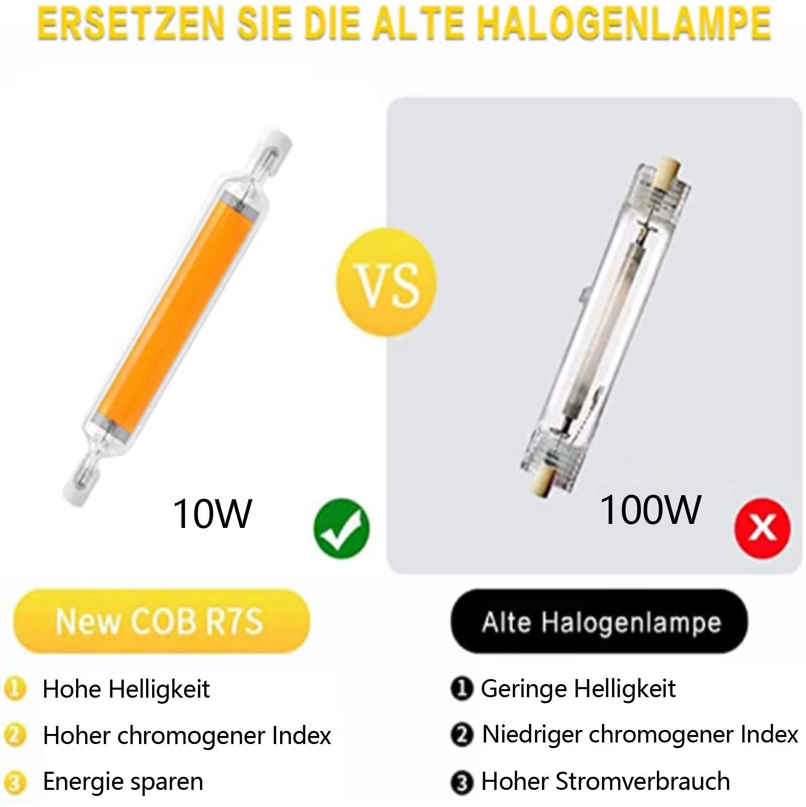 Lampadina Alogena R7s 118mm 500W - Luce Calda Dimmerabile