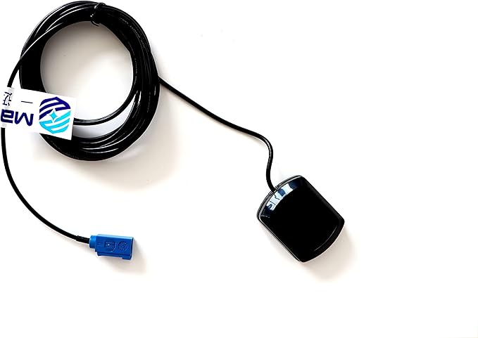 maswell gps active waterproof antenna fakra rectangular shape magnet mount 9 8 feet lead fakra type c blue connector compatible with bmw benz car audi