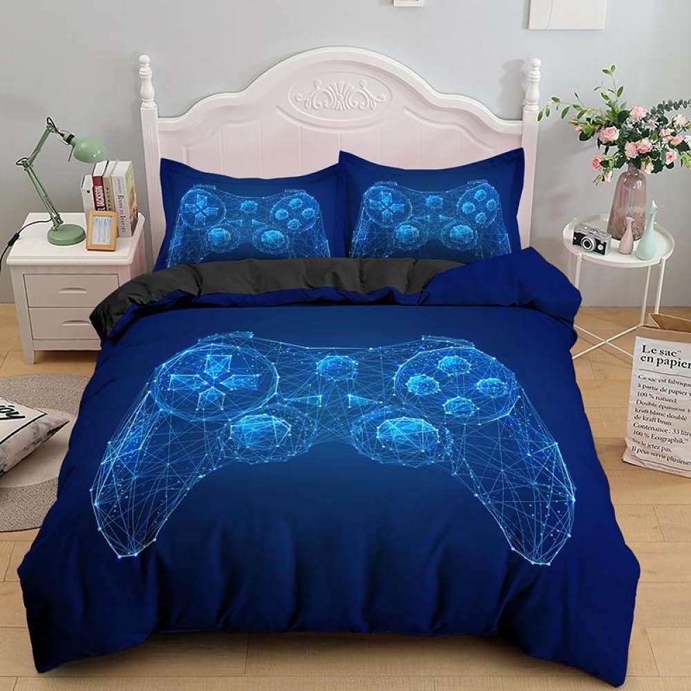 Dekbedovertrek 200X200,Kids Games Koningsblauw Beddengoed Set Moderne Gamer Video Game Voor Peuter Kinderen Meisjes Jongen Tiener Luxe Koningin Trooster Set King Twin Full Size,Super King(260*240cm