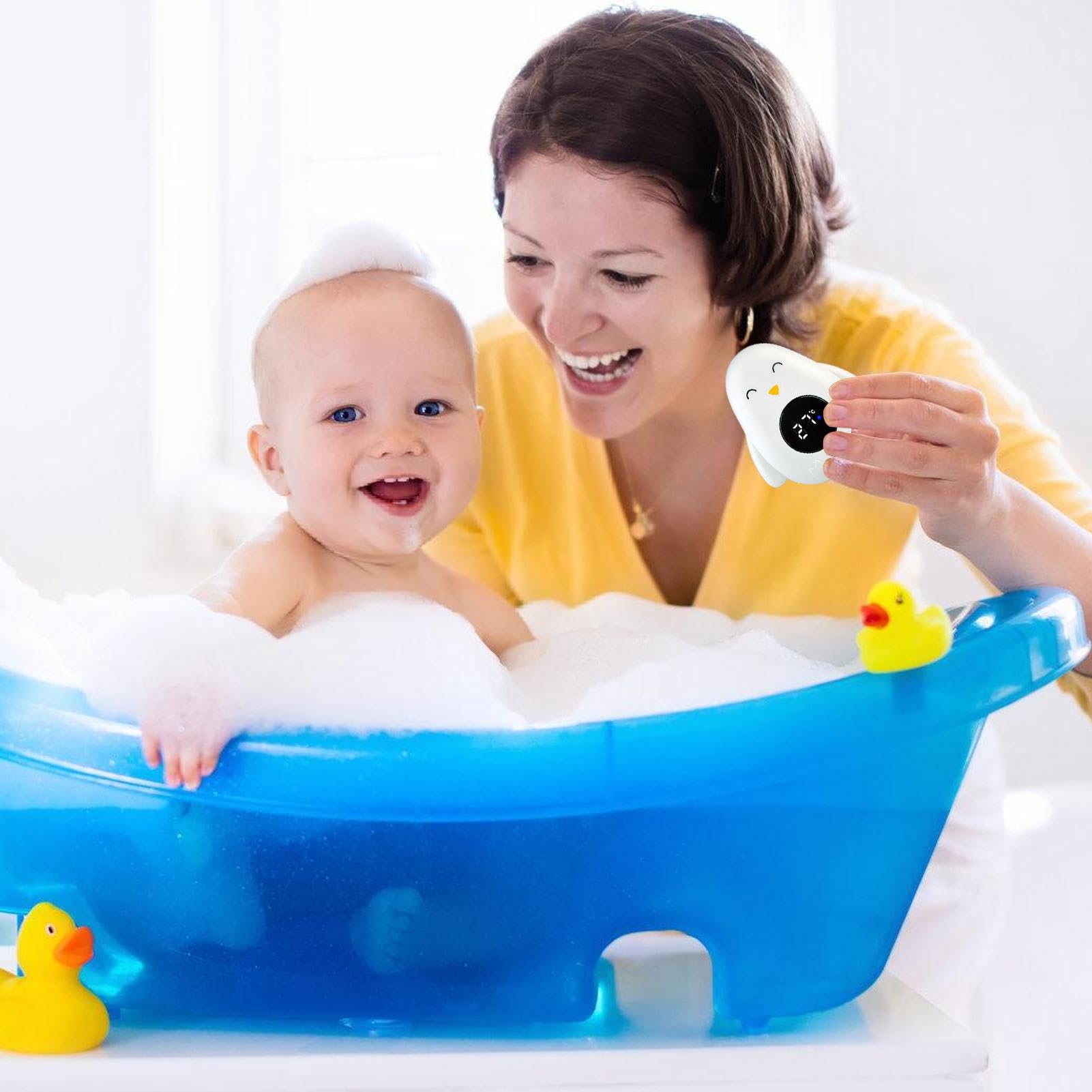 Thermomètre de Bain Numérique Manchot Pour Bébé et Nouveau-né Avec Écran LCD Tactile LED